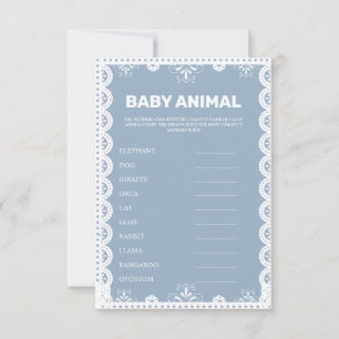 Mexican Theme Baby Name baby shower game card