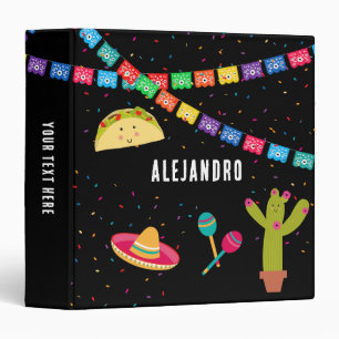 Mexican Theme Cute Colorful Tacos Summer Party  Binder