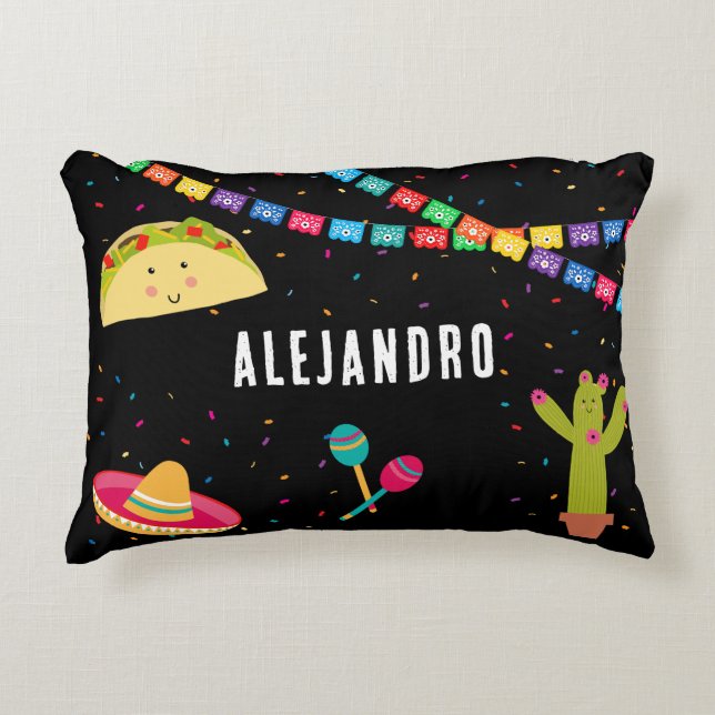 Mexican Theme Cute Colourful Summer Party  Accent Pillow (Front)