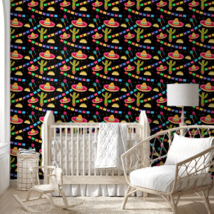 Mexican Theme Cute Colourful Summer Party Wallpaper