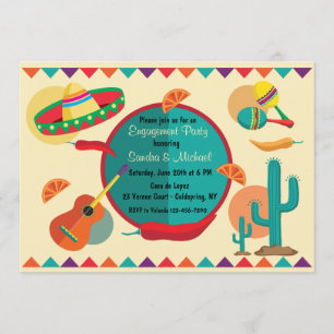 Mexican Theme Engagement Party Invitation