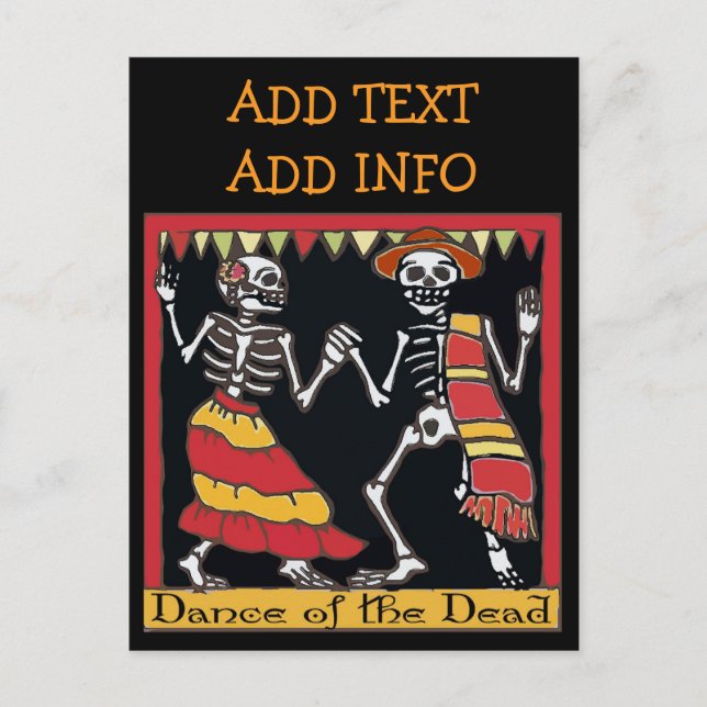 Mexican Tile, Dance of the Dead Postcard (Front)