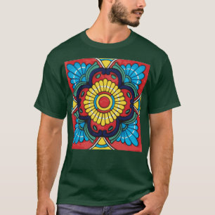 mexican Tile TALAVERA mosaic ceramics colourful de T-Shirt