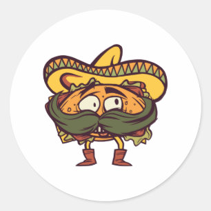 Mexican torta classic round sticker