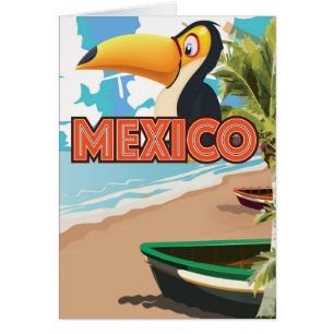 Mexican Toucan Beach Travel Poster.
