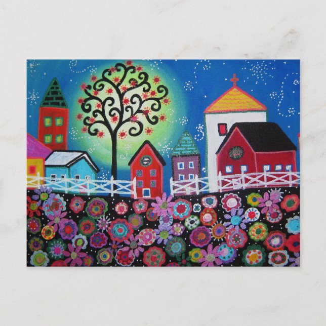 MEXICAN TOWN  POSTCARD (Front)