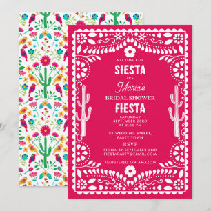 Mexican Traditional Floral Fiesta Bridal Shower Invitation