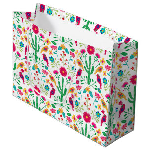 Mexican Traditional Floral Folk Art Bright Colours Large Gift Bag
