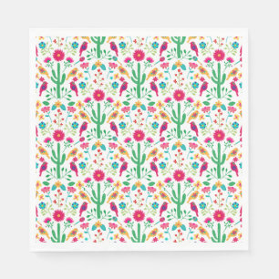 Mexican Traditional Floral Folk Art Bright Colours Napkin