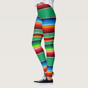 Mexican Traditional Zarape Colorful Leggings