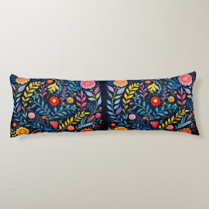 Mexican Tribal blue tapestry floral body pillow. Pillow