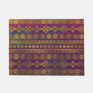 Mexican /Tribal Style pattern - Gold on Vintage pu Doormat