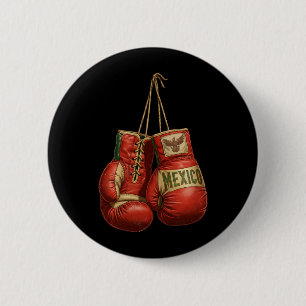 Mexican Vintage Style Boxing Gloves Aztec Mayan 2 Inch Round Button