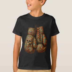 Mexican Vintage Style Boxing Gloves Aztec Mayan Fi T-Shirt