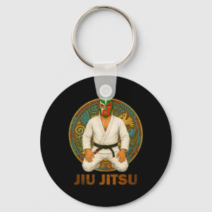 Mexican Vintage Style Jiu Jitsu Lucha Libre Mask Keychain