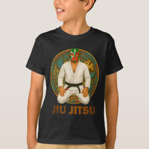 Mexican Vintage Style Jiu Jitsu Lucha Libre Mask T-Shirt