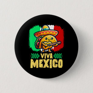 Mexican Viva Mexico Independence Day Flag Cute Tac 2 Inch Round Button