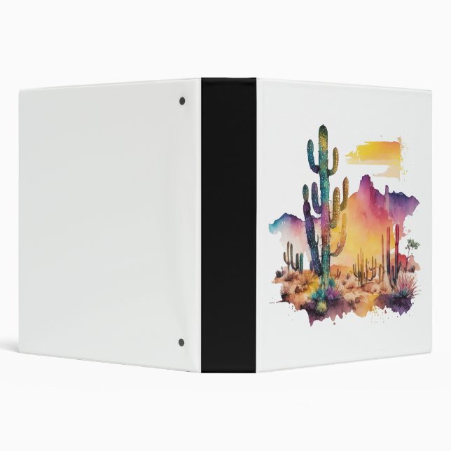 Mexican watercolor desert sunset binder (Background)