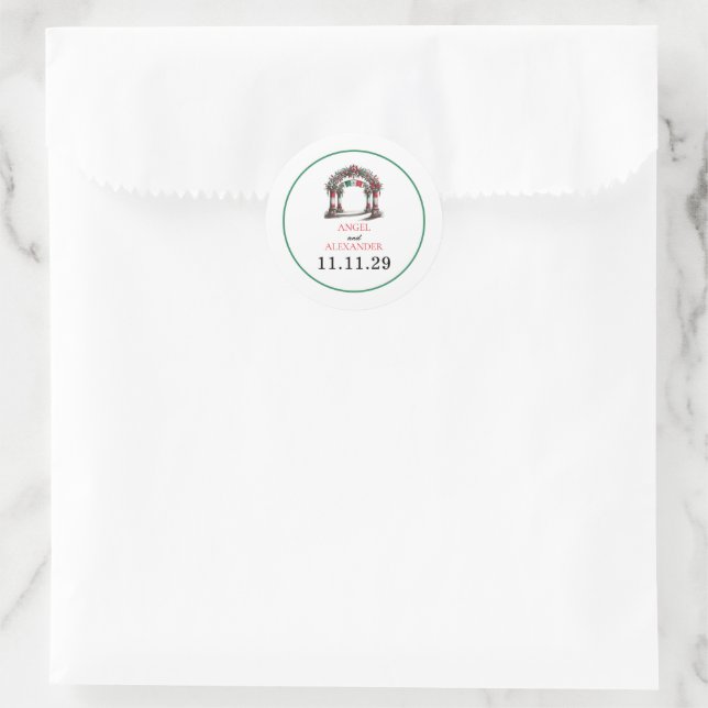 Mexican Wedding Celebration Classic Round Sticker (Bag)