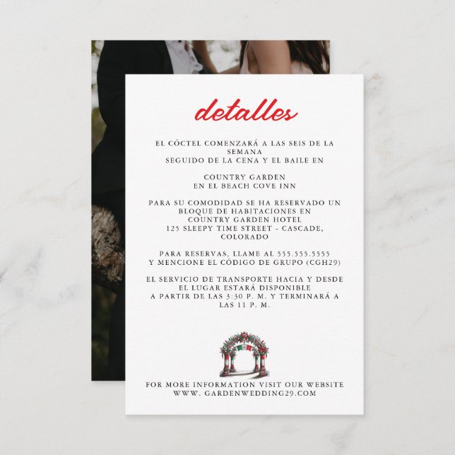 Mexican Wedding Celebration Enclosure Card (Front/Back)