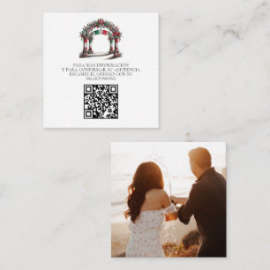 Mexican Wedding Celebration Photo QR Code Enclosure Card