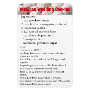 Mexican Wedding Cookies Recipe Magnet Fridge