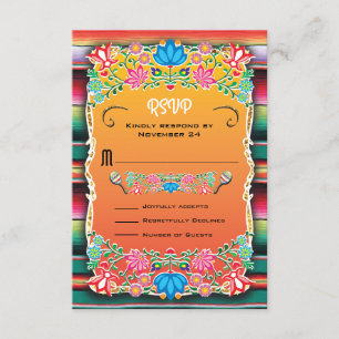 Mexican Wedding Rug and Floral RSVP