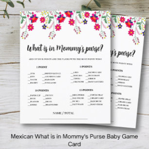 Mexican What is in Mommy's Purse Baby Game Card 