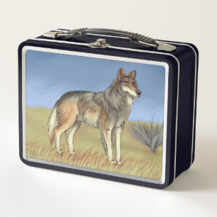 Mexican Wolf Metal Lunch Box