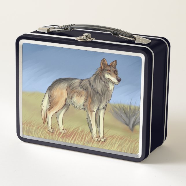 Mexican Wolf Metal Lunch Box (Front)