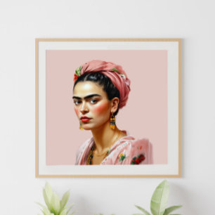 Mexican woman head scarf poster
