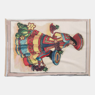 Mexican Women Tile Mural Kitchen Towel