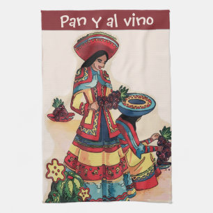 Mexican Women Tile Mural Kitchen Towel