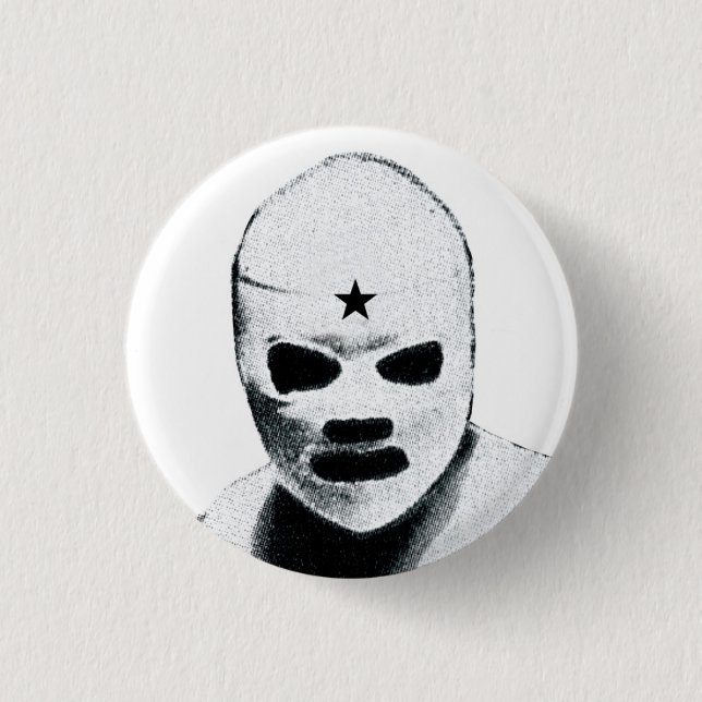 Mexican Wrestler 1 Inch Round Button (Front)