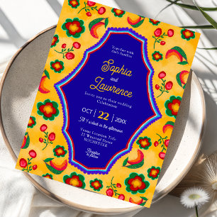Mexican yellow wedding invitation