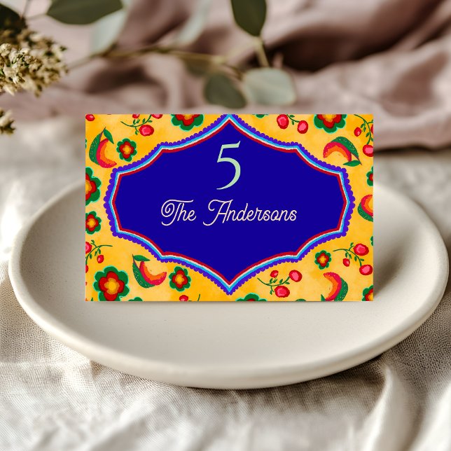 Mexican yellow wedding place card (Creator Uploaded)