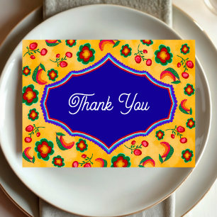 Mexican yellow wedding  thank you card