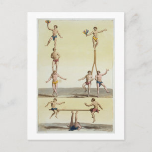 Mexicans Performing Gymnastics (colour litho) Postcard