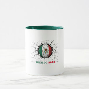 Mexico 2026 Soccer Ball Cracking Wall -  FAN Mug