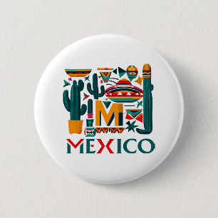 MEXICO 2 INCH ROUND BUTTON