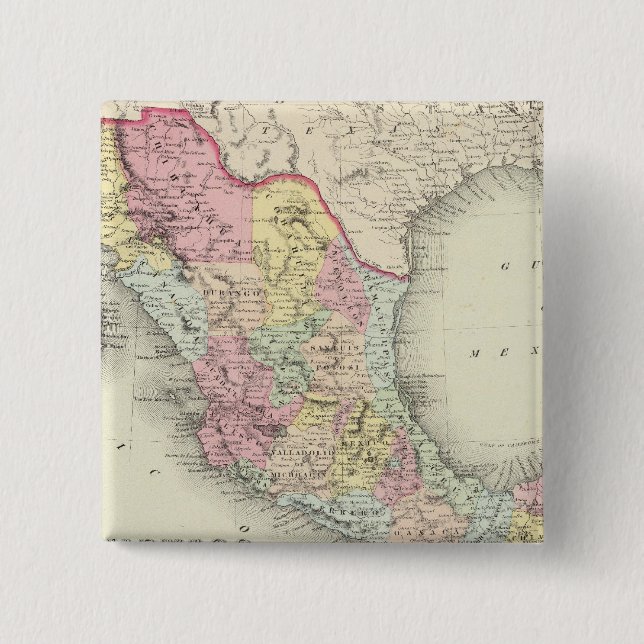 Mexico 3 2 inch square button (Front)