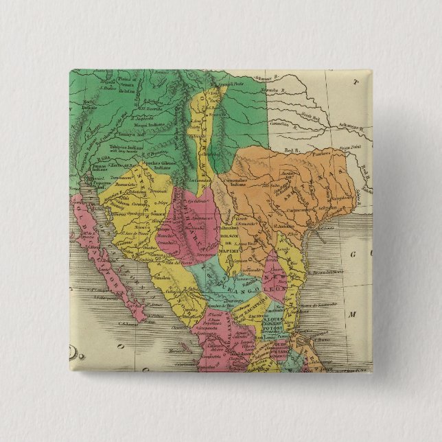 Mexico 3 2 inch square button (Front)