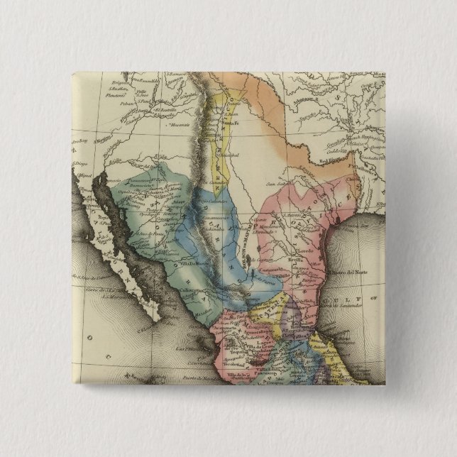 Mexico 6 2 inch square button (Front)