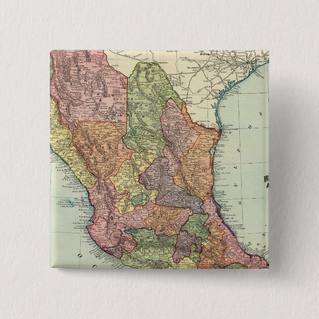 Mexico 7 2 inch square button (Front)