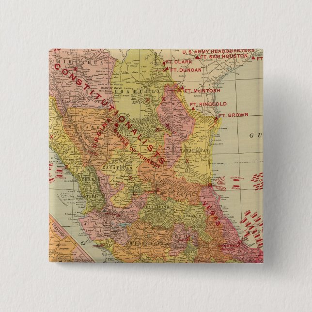 Mexico 9 2 inch square button (Front)