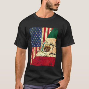 Mexico America Flag USA Pride Patriot Half Mexican T-Shirt