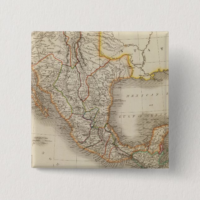 Mexico and Guatemala 2 Inch Square Button (Front)