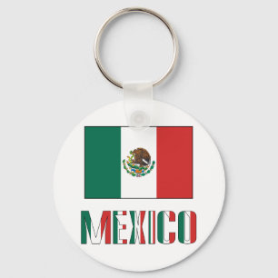 Mexico and Mexican Flag Keychain