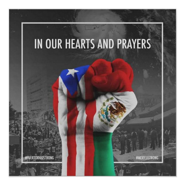 Mexico and Puerto Rico United and Proud Poster (Front)