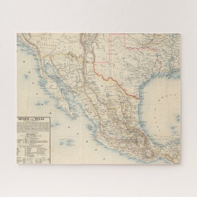 Mexico and Texas Map Jigsaw Puzzle (Horizontal)